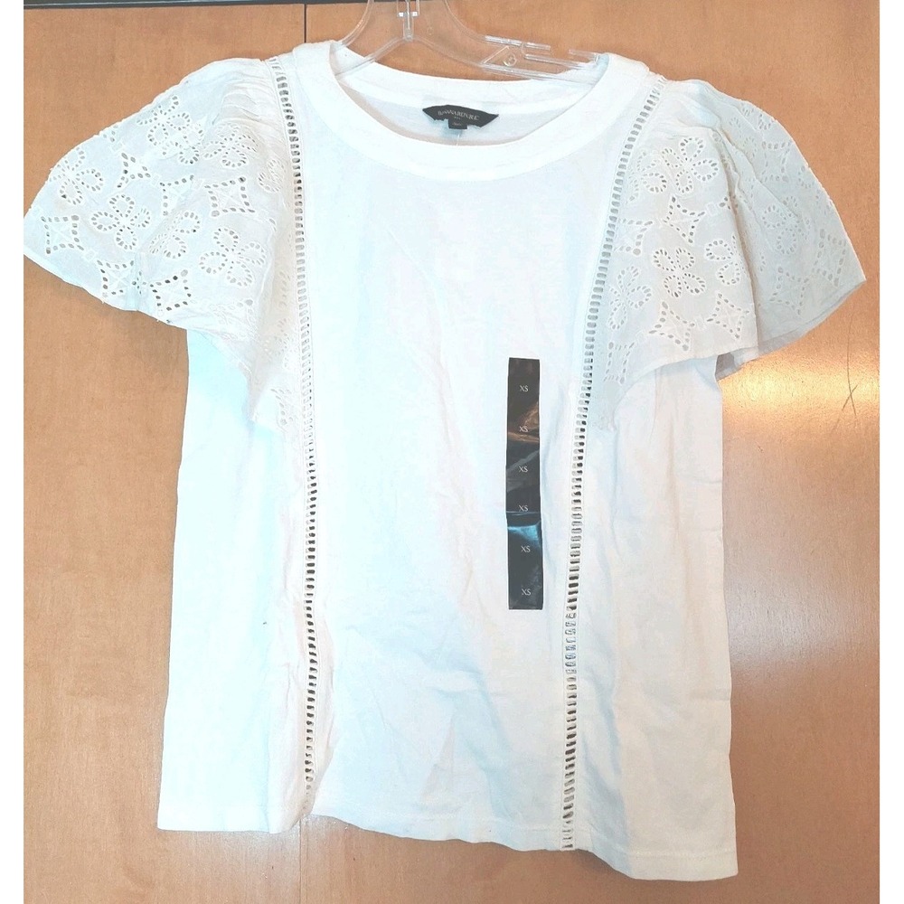 NEW! Banana Republic Ladder Lace Blouse White Eyelet Top Size‎ XS